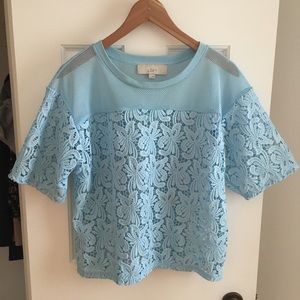 Ann Taylor Loft Sky Blue Top